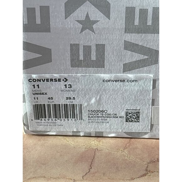 Converse x Comme des Garcons Large Emblem Low Top Canvas Sneakers in Black 11 - Picture 10 of 15